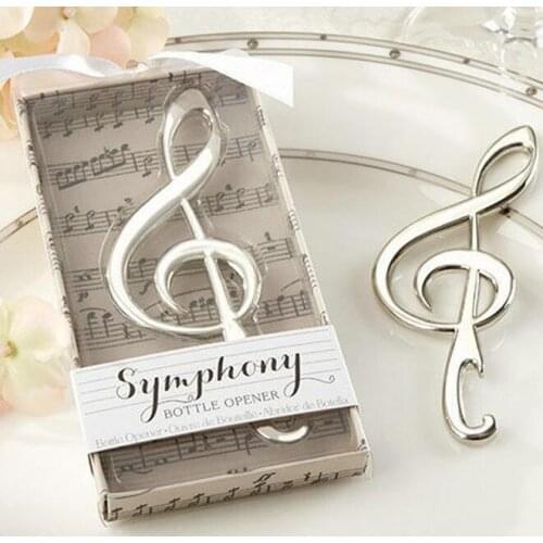10pcs/lot "Symphony" Chrome Music Note Bottle Opener Wedding&Party Gift Souvenirs For Guest Delicate Independent Packing