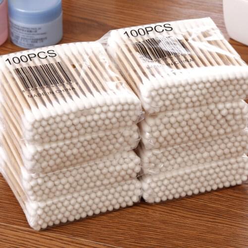 Hot Sale 200PCS/2Packs Double Head Cotton Swab Stick Baby Sanitary Cotton Swab Women Makeup Nose Ears Cleaning Health Care Tools
