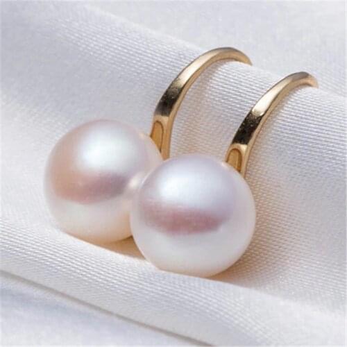 2021 New Fashion Korean Oversized White Pearl Drop Earrings for Women Bohemian Golden Round Pearl Wedding Earrings Jewelry Gift