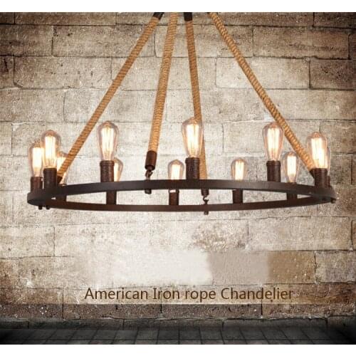 American Retro Manual Weaving Imitation Rust Hotel Club Villa Creative Personality Project Light Bar Light