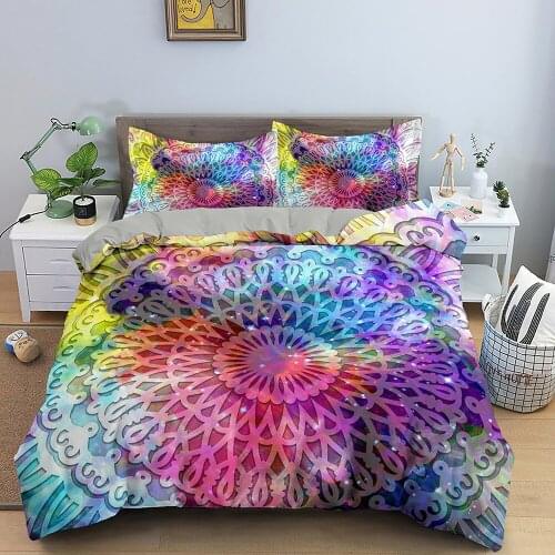 Bohemian Duvet Cover Set Boho Mandala Bedding Set For Adults Bedclothes 2/3pcs Queen King Twin Size Bed Set