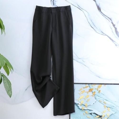 30 MM Heavy High-End Mulberry Silk Pants Women Trousers Wide Leg Pants 2021 New Pants Drooping Straight Pants