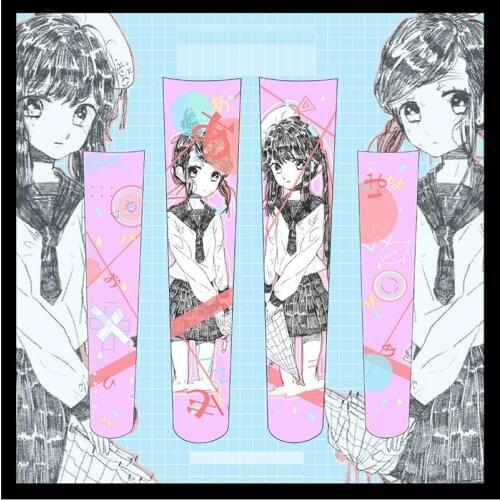 Japanese Girls Anime Pattern cartoon Printed Stockings Girls Lolita Velvet Overknee Stocking Cosplay Overknee 120D Stockings