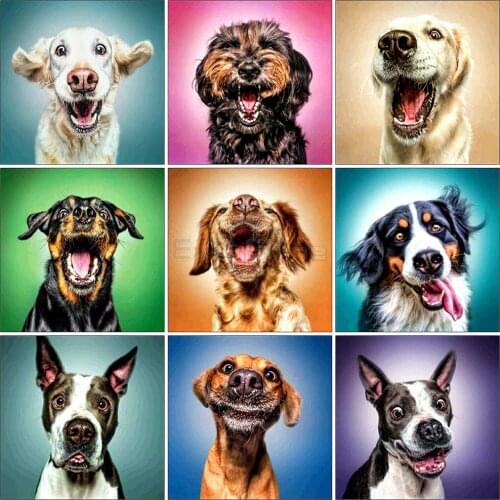 EverShine 5D Full Square Diamond Painting Dog Cross Stitch Diamond Embroidery Rhinestones Art Animals Hobby Handwork Gift