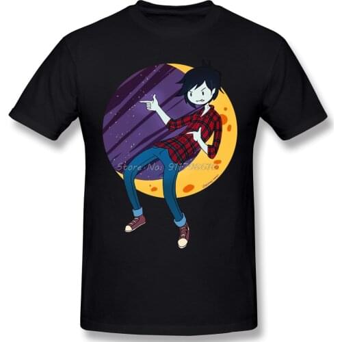 Marshall Lee T-Shirt Funny Tshirt O-Neck Cotton Adventure Time Clothes Humor T Shirt Anime Men Tee Streetwear Harajuku
