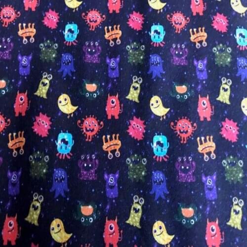 Cotton fabrics, alien monster fabric, poplin fabrics, childrens fabrics, craft fabrics, TEXTILE PERTEX