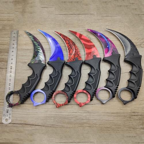 Karambit Knife CS GO Counter Strike claw tactical survival TiNeck Knife Sheath Real game Knife rainbow camping fix blade knife