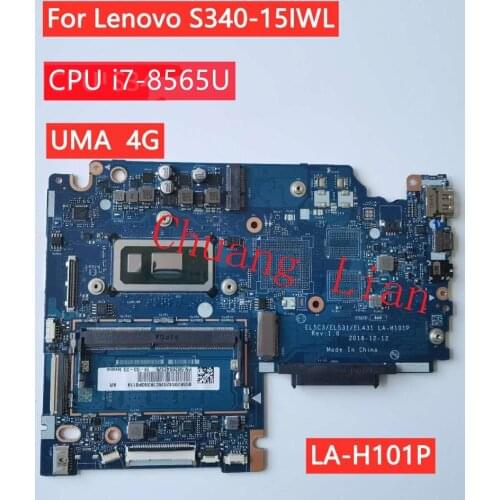 For Lenovo S340-14IWL S340-15IWL laptop motherboard LA-H101P with CPU i7-8565U UMA 4GB DDR4 100% Fully Tested