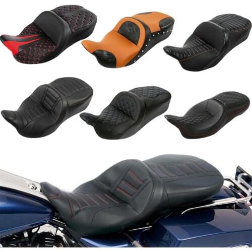 Motorcycle Two-Up Seat For Harley Touring Street Glide Electra Glide Road King Ultra CVO 2009-2020 2019 2018