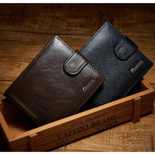 Genuine Leather Men Wallet Passport Cover for Male Capacity Card Holder Coin Purse Men Wallets Brand Organizer Large Wallet