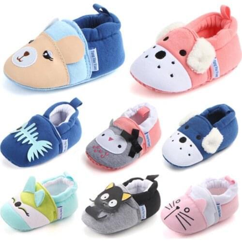 0-12M Animal Shape Soft Sole Warm Anti-slip Shoes Baby First Walkers Cute Toddler Baby Shoes lassie New