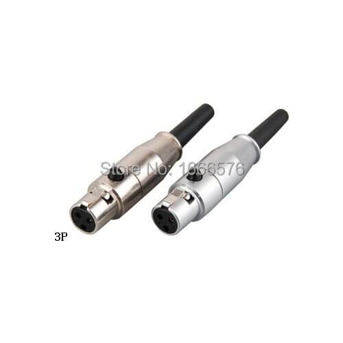 Wholesale 50 pcs/lot Mini XLR 3-Pin Male Cable Inline Plug Metal-125