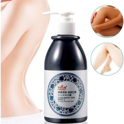 Volcanic Mud Shower Gel Whole Body Wash Fast Whitening Deep Clean Skin Moisturizing Exfoliating Body Care 250ml