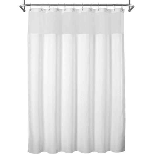 Weave Shower Curtain with Snap-in Fabric Liner Set, 12 Hooks Included, Waterproof and Washable 72x72 Inch