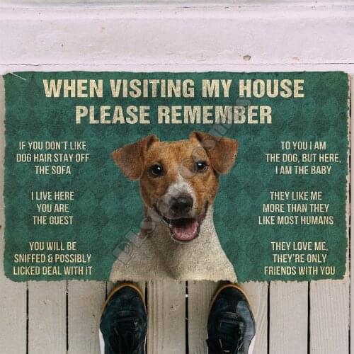Please Remember Jack Russell Terrier House Rules Custom Doormat Indoor Doormat Non Slip Door Floor Mats Decor Porch Doormat