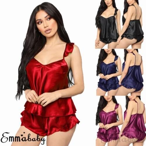 Plus Size S To XXL Sexy Lace Women Nightdress Sleepwear Nightwear G-String Backless Lace Up V Neck Ladies Underwear Set