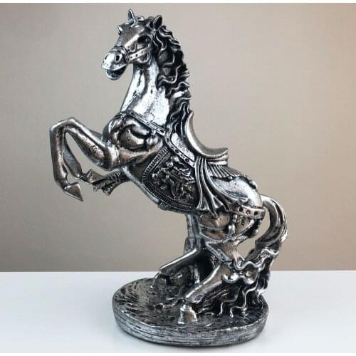Silver Horse Figurines Decorative Object home office horse bust