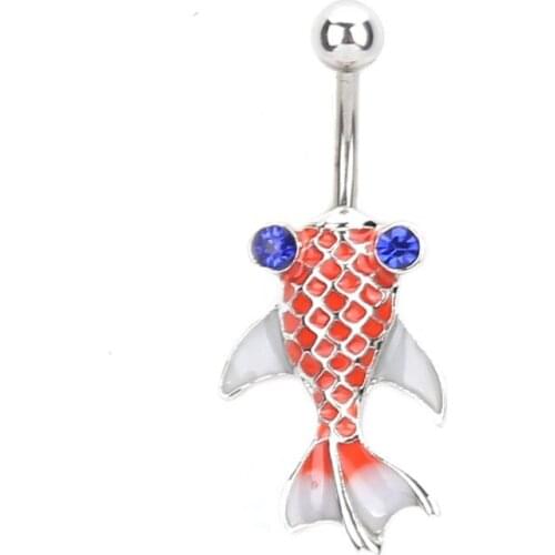 Titanium Piercing Navel Piercing Medical Steel Sexy Body Piercing Jewelry Navel Piercing Cute Goldfish Jewelry Friendship Gifts