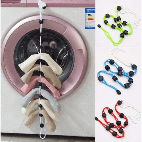 1PC Home socks hanging rope creative multi-function washing clothes basket net washing socks stockings drying socks rack
