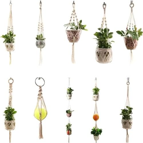 Flower Pot Hanger for Wall Decoration Hot Sales 100% Handmade Macrame Plant Hanger for Wall Decoration Garden Plant Decoration