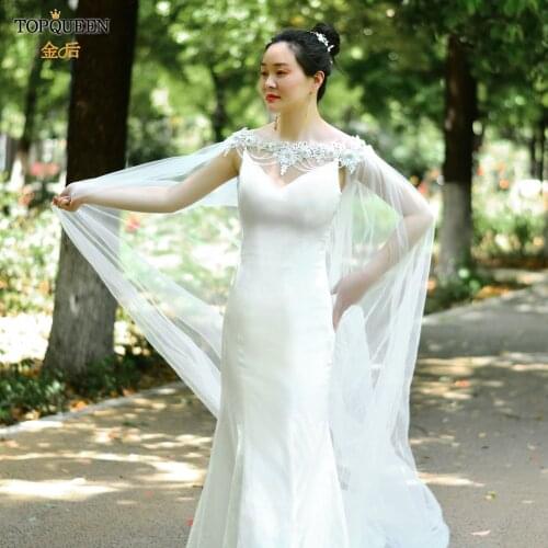 TOPQUEEN G04T Cloak Cape Bolero Woman Wedding Summer Top with Lace Flowers Elegant Lace Jacket Woman Bridal Shawl Wedding Cape