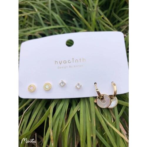 S925 Silver Ear Needle Stud Earrings Minimalist Fresh Water Pearl Zircon Set Brass14kGold South Korea Jewelry for Women HYACINTH