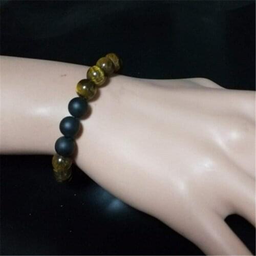 Fashion Couple Tiger Eye Stone Bracelets Bangles Classic Black White Natural Stones Bead Charm Men Bracelet Women Chakra Jewelry