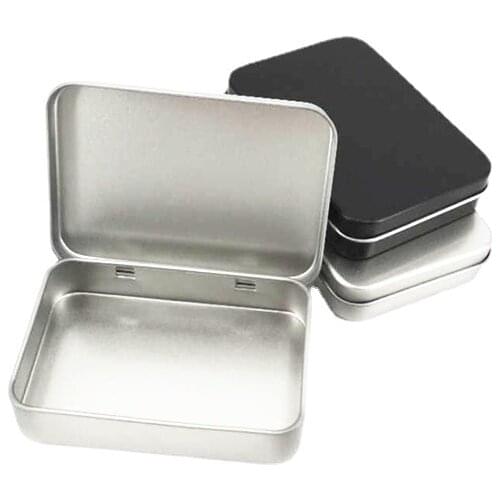 1 pc Metal box Tin Small Empty Metal Tin Silver Black Gold Flip Storage Box Case Organizer For Money Coin Candy Key Fish hook