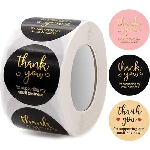 100-500pcs Thank You Sticker Love Scrapbook Sticker Envelope Packaging Stamp Handmade Stationery Label Kraft Paper Stickers