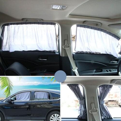 2PCS Rear Side Window Curtain Car Sun Block Curtains Motorized Vehicle Car Blackout Shades