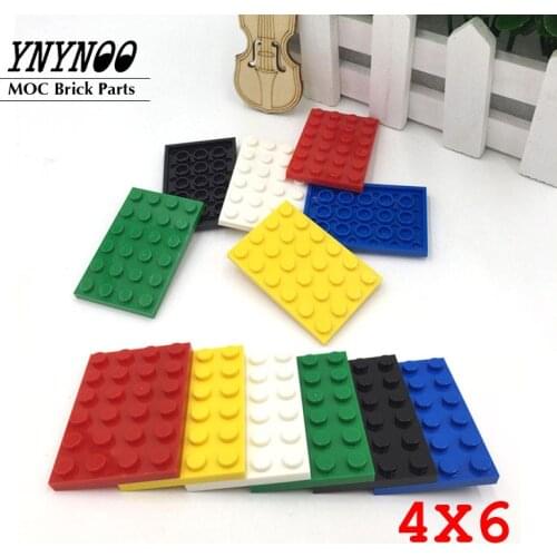 28Pcs/lot Plate 4x6 MOC 3032 Building Blocks Bricks Parts Base Plates DIY Eduactional 514495 Creative Size Toys Children Gifts