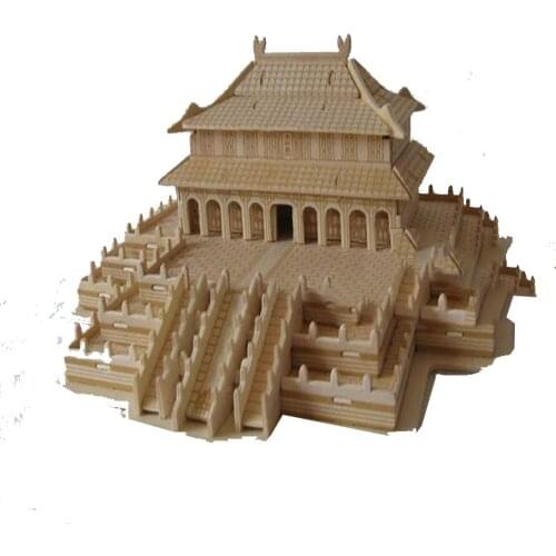 Special offer free shipping wooden assembled model educational toys ancient architecture 3D DIY three-dimensional model