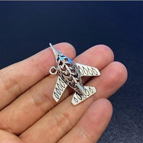 4pcs Metal Alloy Aircraft Charms Metal Pendants Antiuqe Silver Color Accessories DIY Handmade Necklace Jewelry Making Findings