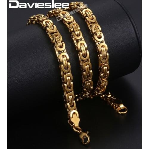 7mm Mens Necklaces Dropshipping Wholesale Fashion Jewelry Stainless Steel Byzantine Chain Necklace for Men Gift Jewelry LKN189