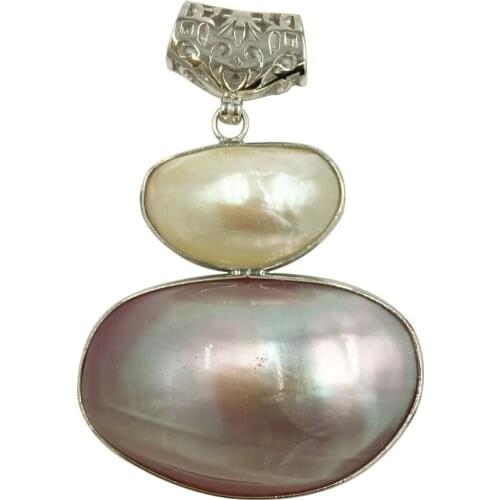 Free Shipping Women Fashion Jewelry Beautiful Pink Mother of pearl Shell Oval Pendant Bead C8324