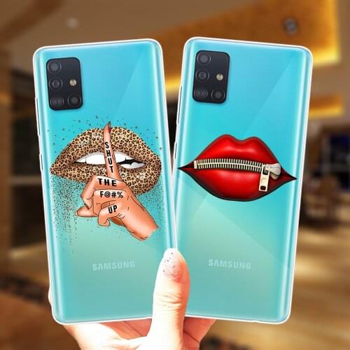 Leopard Lips Kiss Phone Case For Samsung A52 A72 A51 A71 A50 A70 A02 A12 A42 A32 A31 A21S A41 A40 A30 A20 A11 Silicone Cover