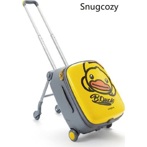 Snugcozy Suitcase can Riding Childrens baby foldable trolley case Multifunction Spinner brand Travel Rolling Luggage