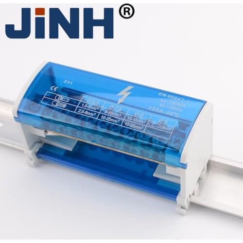 JH8211 Din Rail Terminal Block Distribution Block Box Modular Screw Connection Power Universal Electric Wire Junction Box