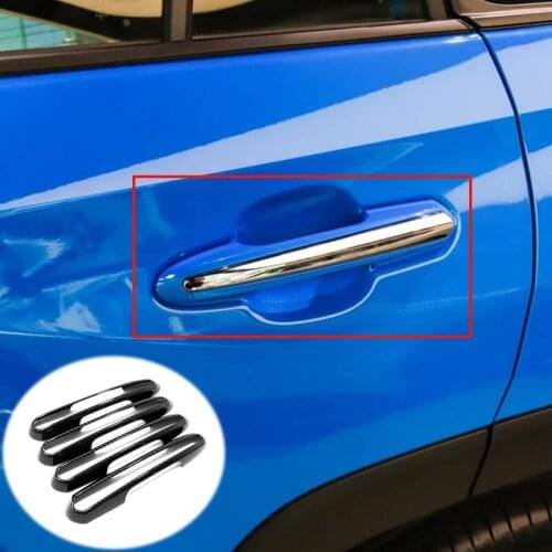 For Toyota RAV4 2019 ABS accessories Carbon fibre Car door protector Handle Decoration Cover Trim Sticker Car Styling 4pcs