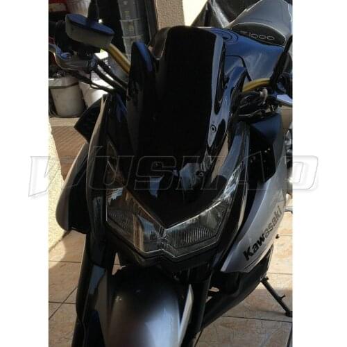 Motorcycle Double Bubble Windshield WindScreen Screen For 2010 2011 2012 2013 Kawasaki Z1000 Z 1000 Black Iridium Clear