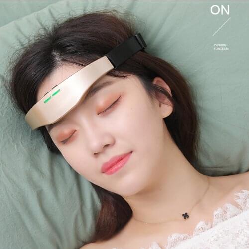 Electric Ems Head Massager Brain Relaxation Low Frequency Pulse Improve Sleep Health Stress Relief Brain Massager Stimulator