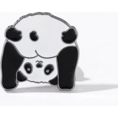 Enamel Cute Panda Butt Brooch Cartoon Fashion Lapel Pins For Man Women Coat Jackets Badges Jackets Backpack Hat Jewelry Gifts