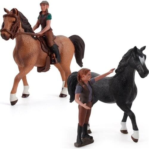Horse Figure Set Simulation Animal Farm Scene House Model Toys for Kids