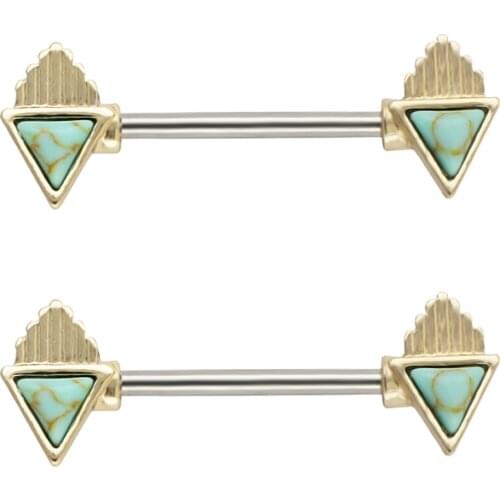 JHJT 2PCS Nipple Rings Bar 14G Surgical Stainless Steel Sexy Women Nipple Rings Barbell Piercing Body Jewelry