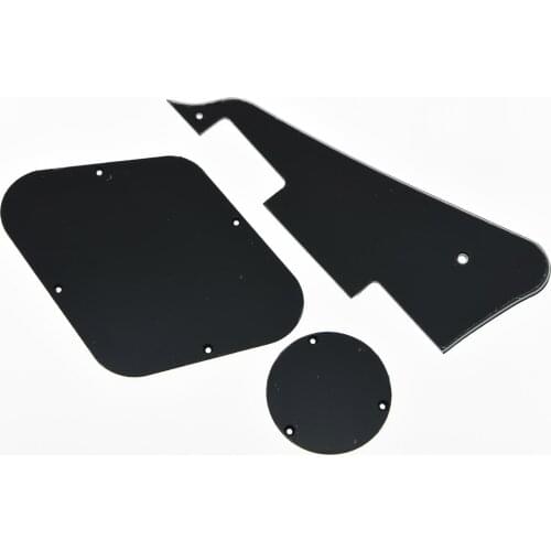 KAISH Black 3 Ply LP Pickguard & Back Plate Switch Cavity Covers Fits for LP