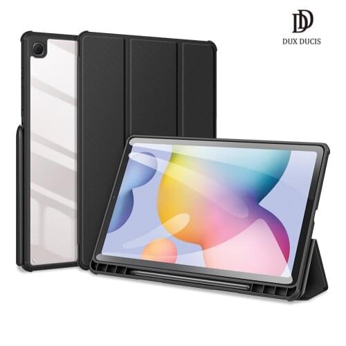 Tablet Leather Case For Samsung Galaxy Tab S6 Lite Smart Sleep Wake Toby Series with Pencil Holder Trifold Stand Clear Back