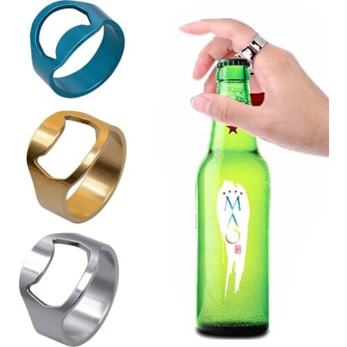 Creative Stainless Steel Ring Opener Rotatable Bottle Opener Multifunctional Chain Ring Beer Opener Bar Accessories