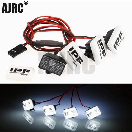 RC Car 4 Square LED Light Cover for 1:10 RC Crawler Axial SCX10 90046 Traxxas TRX4 Tamiya CC01 D90 TF2 MST HPI 90053 90028 TRX-6