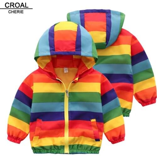 CROAL CHERIE 90-130cm Baby Boy Spring Jackets New Brand Children Hooded Outerwear & Coats Spring Kids Striped Clothes