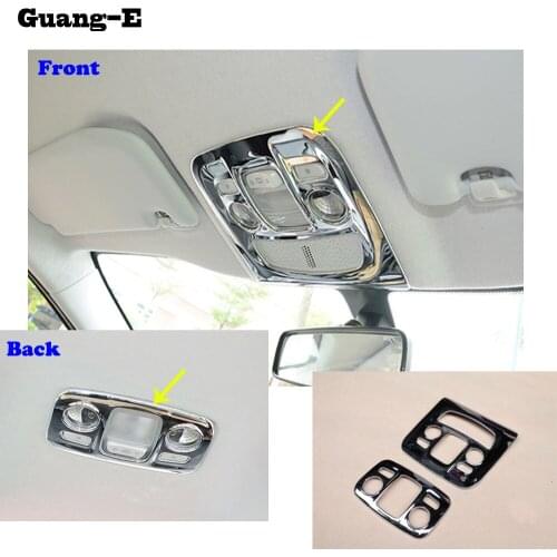 Car Styling Detector Chrome ABS Front Rear Tail Read Reading Light Lamp Frame Trim 2pcs For Peugeot 2008 2014 2015 2016 2017
